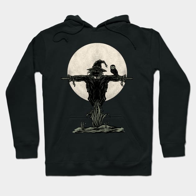 Scarecrow with the moon on scary night. Hoodie by Tuye Project